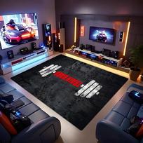 Train Hard Dumbbell Area Rug Gym Fitness Print NonSlip Floor Mat for Home Gym Living Room Workout Room Sports Decor Carpet 40X60CM