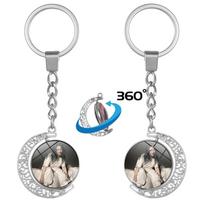 Billie Eilish Star Style Double-Sided Rotating Alloy Keychain white