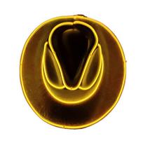 Cosplay Party Hats LED Luminous Cowboy Hat Pearlescent Western Cowboy Hat  Unisex rožinė raudona spalva