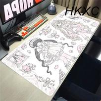 Kawaii Pink Sakura Mouse Pad Large Rubber Base Anti-slip PC Desk Accessories Mousepad for Office & Gamer Keyboard Mats Decor Mat 30cmx60cm(11.8x23.6inch) gray