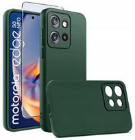 Case for Motorola EDGE 50 Neo | Matte Green Silicone Slim + GLASS SET
