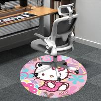 1 vnt. Hello Kitty kėdės kilimėlis biurui, neslystantis, minkštas ir patogus, kilimėlis biurui, žaidimams, lengvas apvalus grindų kilimėlis 80cm
