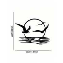 Metal Wall Art Sea Sunrise Seagull Home Decor Modern Waterproof Rustproof Gift TY7263