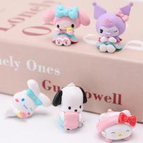 Cute Sanrio Cartoon Character My Melody Kuromi Hello Kitty Dessert Series Notes Desktop Ornaments Doll Figures Holiday Gifts