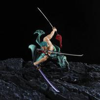 18cm Anime One Piece Banpresto Roronoa Zoro Three Knives Standing PVC Action Model Collection Cool Model Decoration Playthings Kids Presents black
