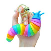 Raktų pakabukas Streso malšinimo suspaudžiamas žaislas 3D šliužas Fidget spinner Nerimo mažinimas Lankstus sensorinis raktų pakabukas beige