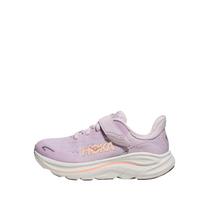 Hoka One One Clifton 10 Round Toe Comfortable Velcro Breathable Durable Low Top Running Shoes Kids sneakers 1168873-LRMT 30 white