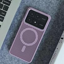 Funda For Xiaomi POCO X6 Pro Case Magnetic Dissipate Heat Honeycomb Breathable Wireless Charge Shockproof Back Cover POCO X6 Pro rožinė