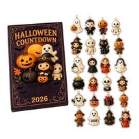 Halloween Advent Calendar 2026, Cute Pumpkin Acrylic Hanging Ornaments Countdown Calendar for Halloween Decor One Size beige