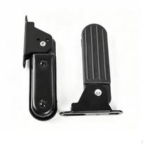 bike Footrest with AntiSlip Grip Foldable FrontMount Foot Surface for Commuters, Daily 5CM Iron Shell black