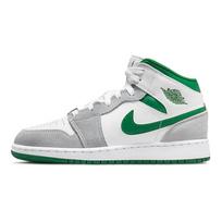 Air Jordan 1 Mid SE GS Grey Pine Green Kids Sneakers White Light-Smoke-Grey DC7248-103 38.5 white