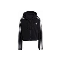 Adidas Logo Casual Hooded Striped Windbreaker Jacket Women Jacket Black GN2811 XS black