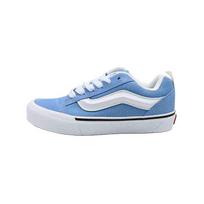 Vans Knu Skool Fabric Cow Split Leather Trendy Comfortable Low Top Skate Shoes Unisex sneaker Blue VN000D6CE2W 35 white