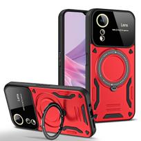 Shockproof Armor Case for VIVO V25E V29 V27E S27 S17 S16 Y36 Y16 Y22S Pro 4G 5G Magnetic Ring Stand Camera Protector Phone Cover For VIVO V29 raudona