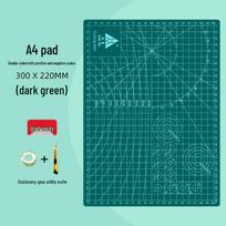 Large 3-Piece Cutting Mat Set: Desktop Boards for Student Art, Journaling, & Crafting - Green blue