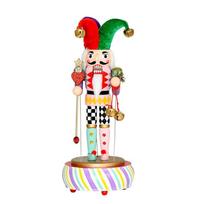 Wooden Clown Nutcrackers Figurine Music Box Manual Wind Up Mechanism No Battery Need Musical Ornament Christmas Gift 1