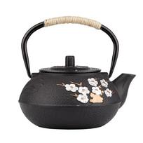 Japoniškas arbatos arbatinukas Išskirtinis slyvų ir bambuko dažytos serijos ketaus virdulio verdančio vandens rinkinys su sieteliu virdulio arbatos puodu 300ml teapot black