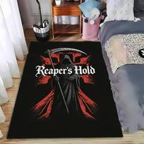 Reaper's Hold Carpet with Grim Reaper and Scythe Design  Suitable for use as an anti-slip for living room bedroom sofas 40x60cm( 15x23in ) gray