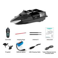 V803 PRO GPS masalo valtis, 500M nuotolinio valdymo žvejybos tiektuvo valtis su 4 konteineriais, 200 inkaravimo taškų, spalvotas ekranas valdiklis - 12000mAh