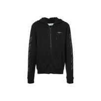 Off-White Spausdintas su gobtuvu švarkas Įprasto kirpimo bliuzonas Vyriški viršutiniai drabužiai Juodas OMBB033E181920021001 XS black