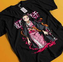 Demon Slayer marškinėliai Nezuko T-shirt Tanjiro T-shirt Muzan Doma Marškinėliai Inosuke Zenitsu 3XL pink