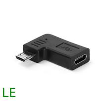 USB 2.0 USB-C data adapter female to Micro  male 5-pin, 90 degree left and right angles