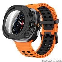 Stiklas+Korpusas+Apyrankė Samsung Galaxy Watch Ultra 47mm Sportinė silikoninė apyrankė Galaxy Watch Ultra 7 47 Apyrankės priedai Watch Ultra 47mm