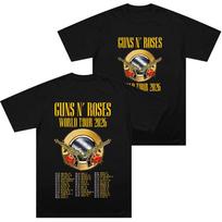 Guns N Roses World Tour 2026 T-shirts Rock Band Hip Hop Streetwear Double Spear Rose Graphic T Shirts Trendy Unisex Cotton To... S įvairiaspalvis
