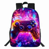 Game Controller Pattern Printed Children'S Backpack, Backpack For Primary And Secondary School Students 16inch x backpack