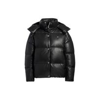 Adidas Originals Clover FW22 Down Jacket With Brand Logo Embroidery And Solid Color Single-Breasted Hooded Design Women Outerwear Black HS9526 L
