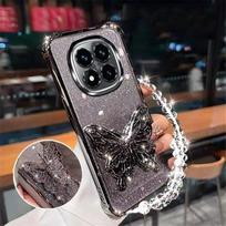 Drugelio lankstomas stovas apyrankė telefono dėklas, skirtas Infinix Note 30 40 50 Pro Smart 9 8 7 Hot 50S 50i 30i blizgučių smūgiams atsparus dangtelis Infinix Note 50S gray