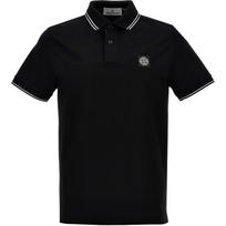 Stone Island Logo Patch Short Sleeve Polo Shirt Men Polo Shirts Black K1S1522002SCS0018-V0029 S