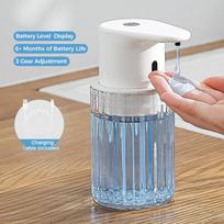Virtuvės 300ml Automatinis Skysto Muilo Dozatorius USB Įkraunamas Be Kontaktinio Jutiklio Rankoms Didelės Talpos Valiklio Vonios Dozatorius black