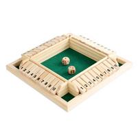 Box Dice Game 2-4 Players Classic Board Game for Adults Wooden Tabletop Game with Dices and InstructionMath Strategy Game žalia