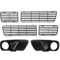 6-Piece Complete Set Indicator Reflector Grille Lower Air Intake Duct 6 Pcs Set For EURO Bumper VW MK3 Golf GTI VR6 black