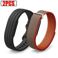 2 vnt. Pintas laikrodžio dirželis Google Fitbit Air, Nailonas+Silikonas, Kilpos apyrankė Fitbit Air Sport apyrankei black