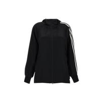 Y-3 Striped Zip-Up Hoodie Women Tops Black IQ1798 XS black