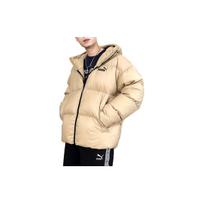 Puma Vienspalvė laisvalaikio pūkinė striukė su gobtuvu, chaki spalvos vyriška striukė 678334-84 XL beige