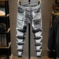 Spring Autumn Cargos Men's Clothing Straight  Cargo Slim Casual Original Designer Cowboy Work Splice Jeans Pants Trousers 27 pilka
