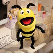 New Insect Animal Hand Puppet Butterfly Bee Children Comfort Toy Doll Eagle Doll 30cm  0.1-0.13kg yellow