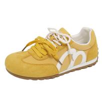 Madingi 2025 m. Japoniško stiliaus Tabi Ninja batai Moteriški Retro Suede Plokščiapadžiai Split Kopyto Pirštas Valties Batai Femme Mary Jeans Mocasins Balerinos Batai 35 geltona