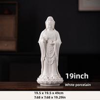 19inch Guanyin Bodhisattva Buddha Statues Ceramic Statues Avalokitesvara Buddha God HOME Shrine Altar FENG SHUI Statue black