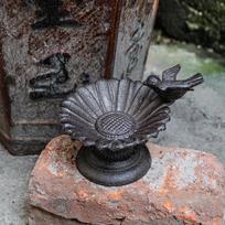 Ketaus paukščių vonelė Metalinė paukščių vonelė-šėrykla Gėlės formos paukščių lesykla Kiemo ornamentas kiemui