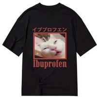 Ibuprofen Printed Cotton Meme T-shirt for Men and Women Fashion Comfortable Short Sleeved Shirt Spring_Summer New Collection S įvairiaspalvis