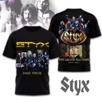 Styx Band The Grand Illusion Tour 2026 3D T-Shirt Size S-5XL XXXL gray