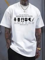 A ARMOR OF GOD Letter, Pattern, Printed Unisex'S T-Shirt XXL