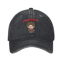 Monchhichi Stance Thumbs Up Fluffy Little Guy Baseball Cap Sunscreen Washed Hip Hop Hat Unisex-Teens Stylish Design Baseball Cap One Size gray