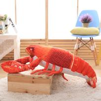 Lifelike Lobster Plush Toy Doll Stuffed Sea Animal Lobster Pillow Soft Toys Christmas Gift 60cm raudona