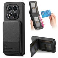 Telefono dėklas Xiaomi Redmi Note 14 15 Pro Plus RFID odinis su kortelių laikikliu Mi Phone Redmi 15c 14c Note 15 14 Pro+ Piniginės dėklas Redmi note 15 5G juoda