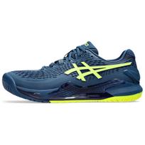 Asics Gel Resolution 9 2E Wide Mako Blue Men Sneakers Safety-Yellow 1041A376-404 40.5 gray
